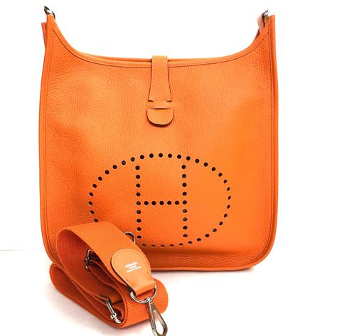 hermes evelyne iii orange|Hermes evelyne leather bag.